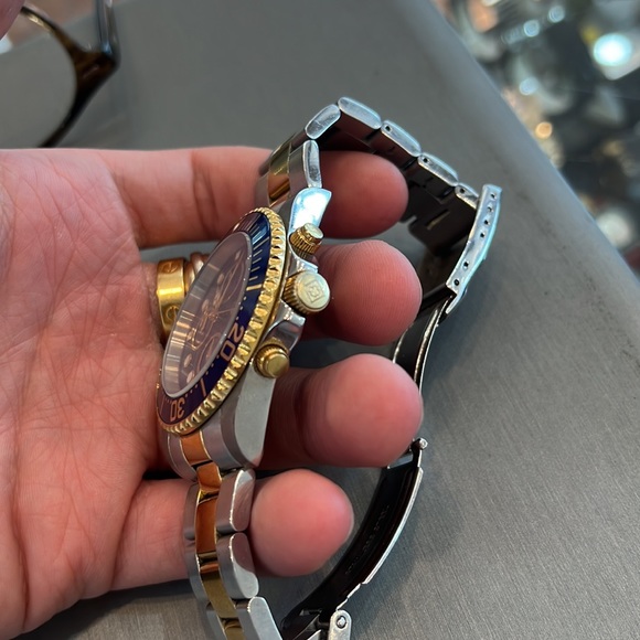 Invicta Watch Rolex Stye 1773BBB men's watch Two tone blue Dial watch stainless - Picture 2 of 4